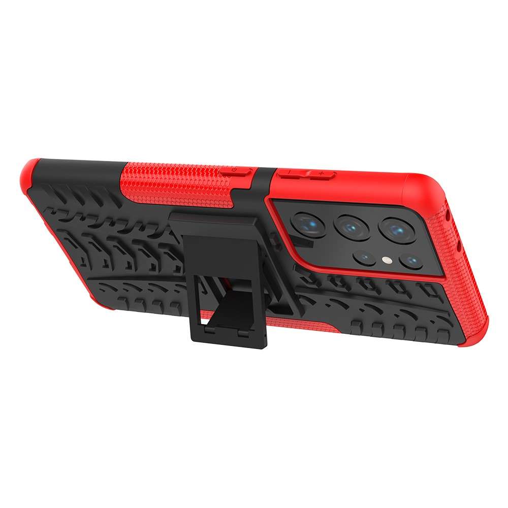 Outdoor Hülle für Samsung Galaxy S21 ULTRA Tire Rutschfest Stand PC TPU Case