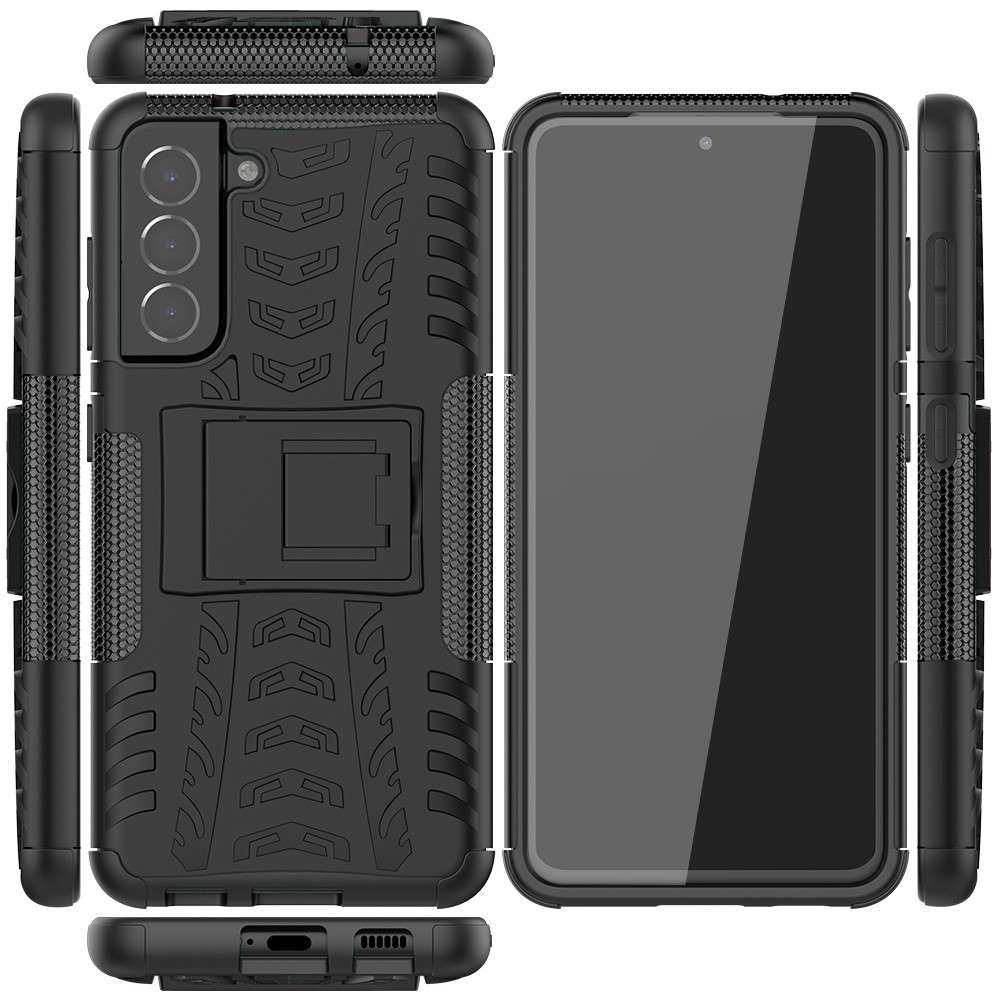 Outdoor Hülle für Samsung Galaxy S21 FE Tire Rutschfest Kickstand Schutz Cover