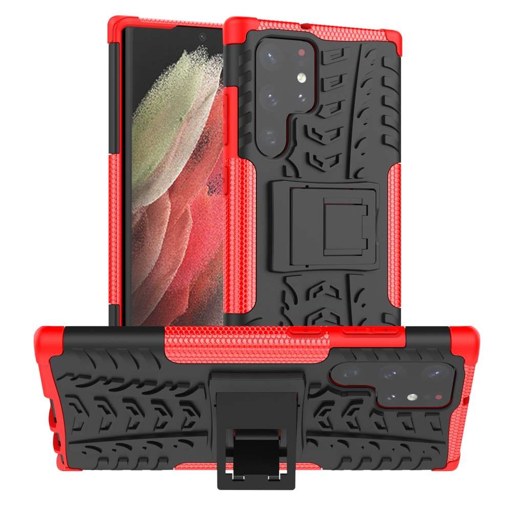Outdoor Hülle für Samsung Galaxy S22 ULTRA Tire Rutschfest Stand PC TPU Case