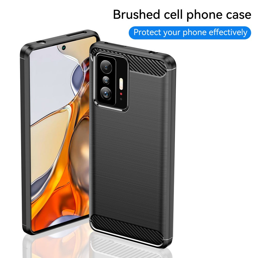 TPU Hülle für Xiaomi 11T 11T PRO Carbon Fiber Skin Brushed Schutzcover Soft Case