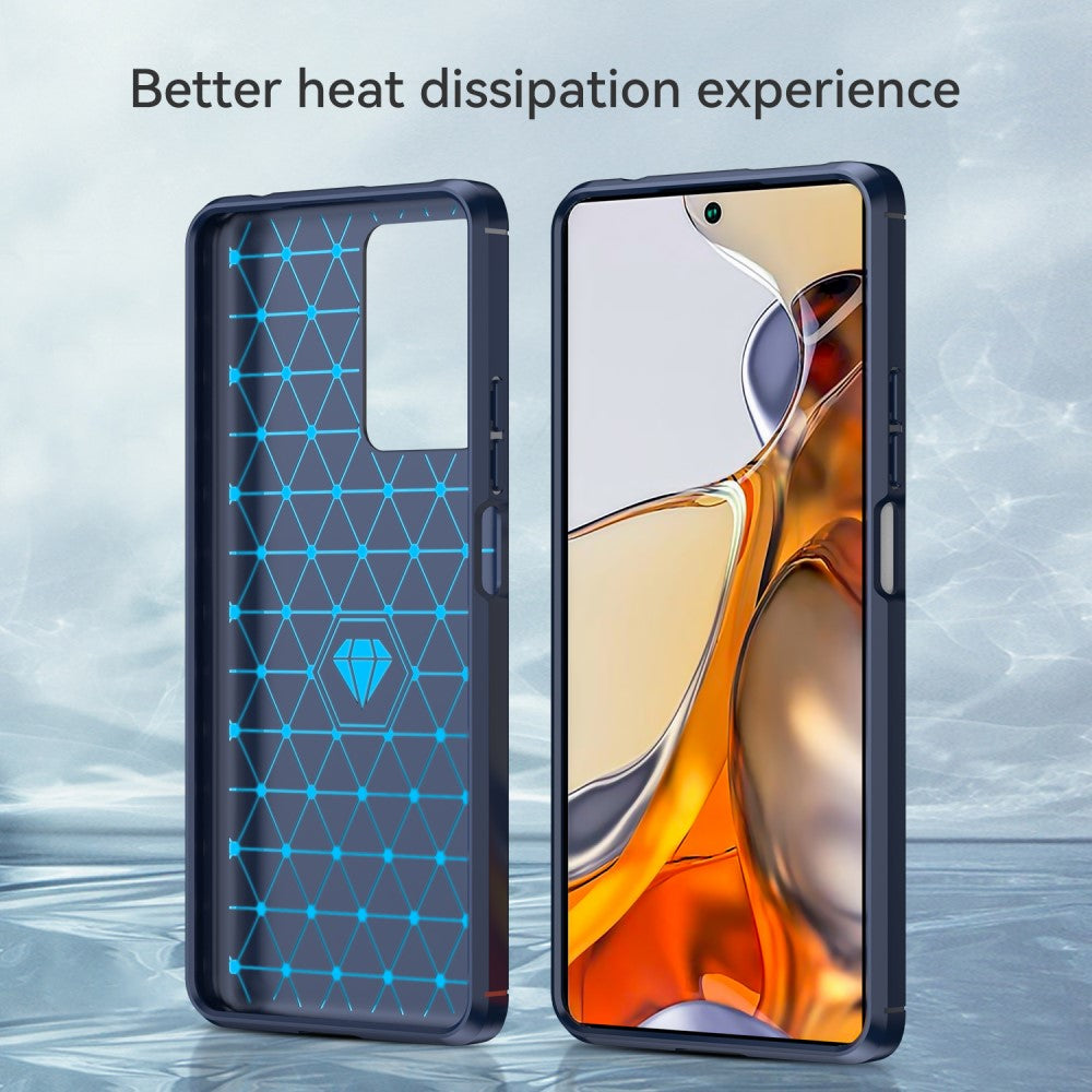 TPU Hülle für Xiaomi 11T 11T PRO Carbon Fiber Skin Brushed Schutzcover Soft Case