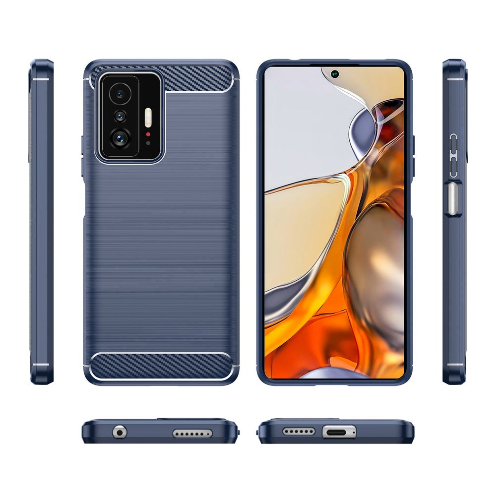 TPU Hülle für Xiaomi 11T 11T PRO Carbon Fiber Skin Brushed Schutzcover Soft Case