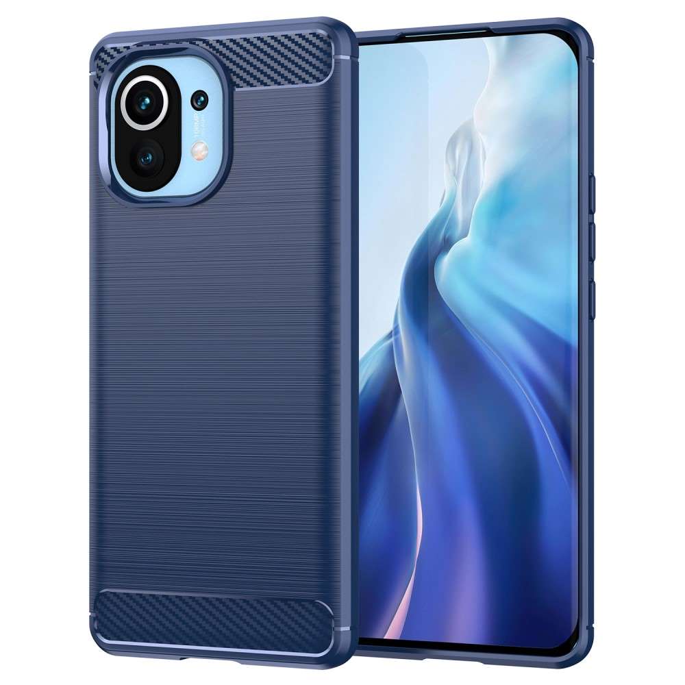 TPU Case für XIAOMI MI 11 Carbon Fiber Skin Brushed Schutz Hülle Soft Cover