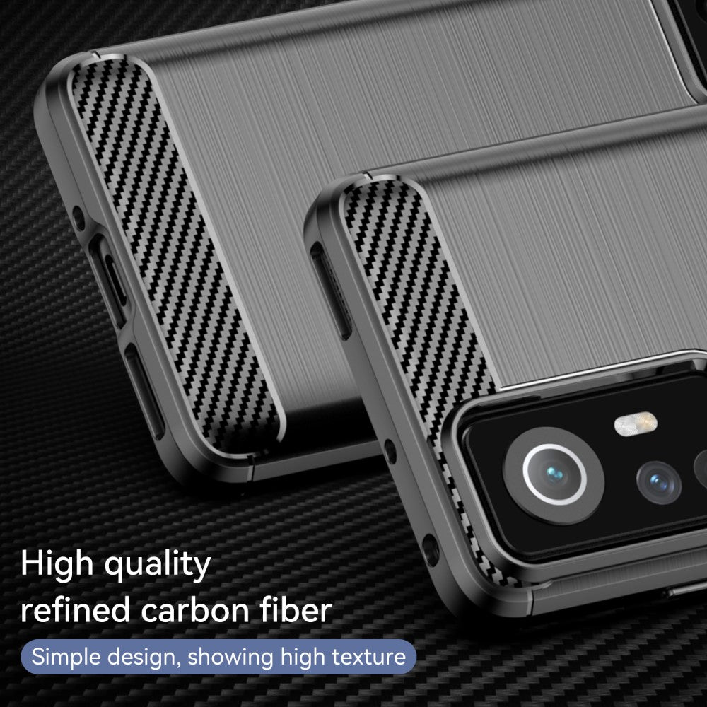 TPU Hülle für Xiaomi 12 12X Carbon Fiber Skin Brushed Schutz Backcover Soft Case