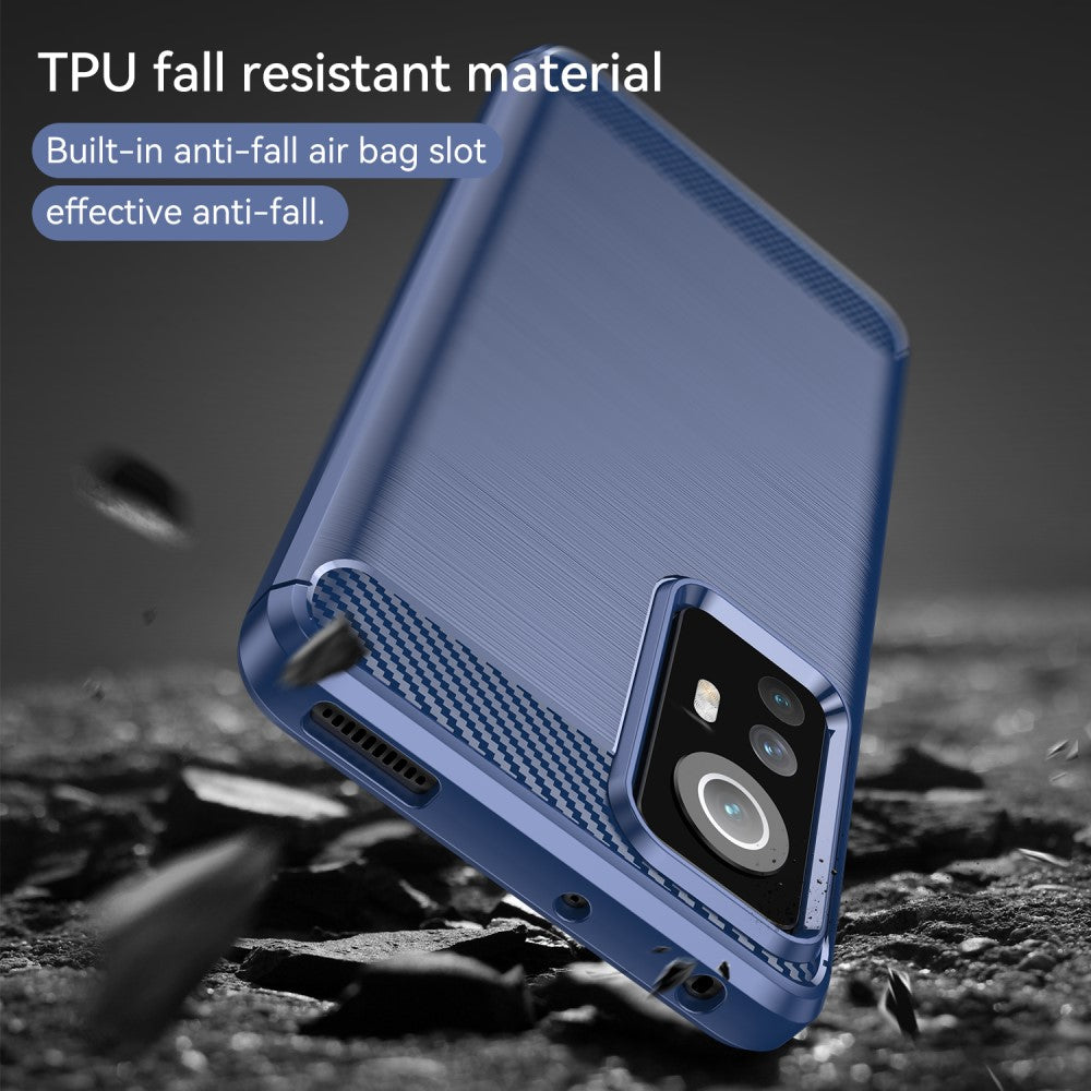 TPU Hülle für Xiaomi 12 12X Carbon Fiber Skin Brushed Schutz Backcover Soft Case