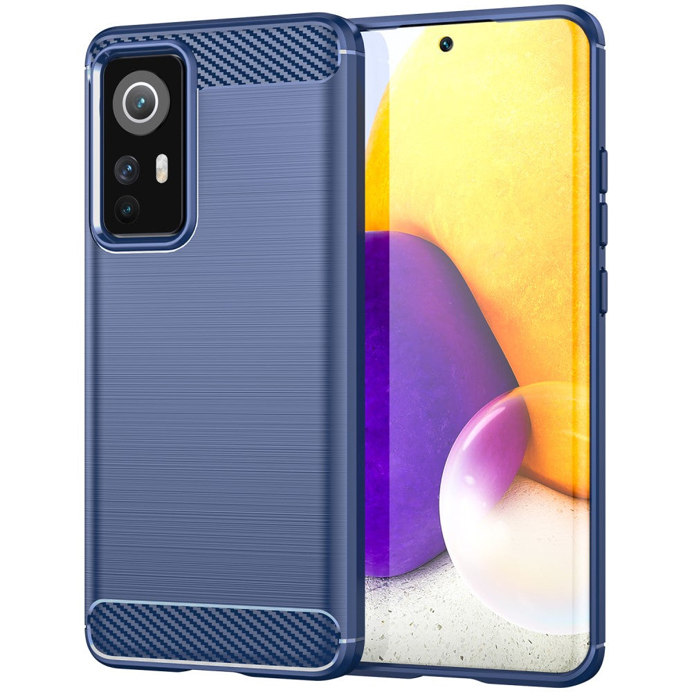 TPU Hülle für Xiaomi 12 12X Carbon Fiber Skin Brushed Schutz Backcover Soft Case