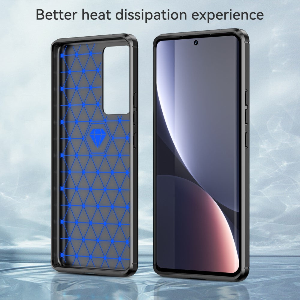 TPU Hülle für Xiaomi 12 PRO Carbon Fiber Skin Brushed Schutz Backcover Soft Case