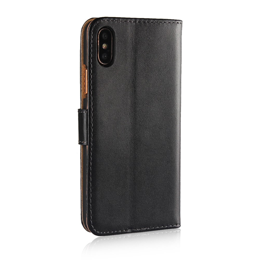 Wallet Case für Apple iPhone XS X Genuine Split Echt Leder