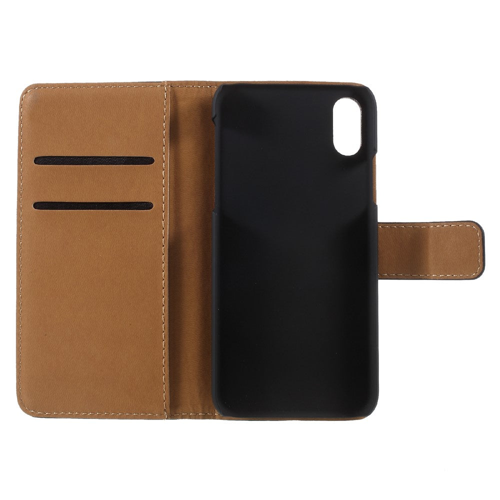 Wallet Case für Apple iPhone XS X Genuine Split Echt Leder
