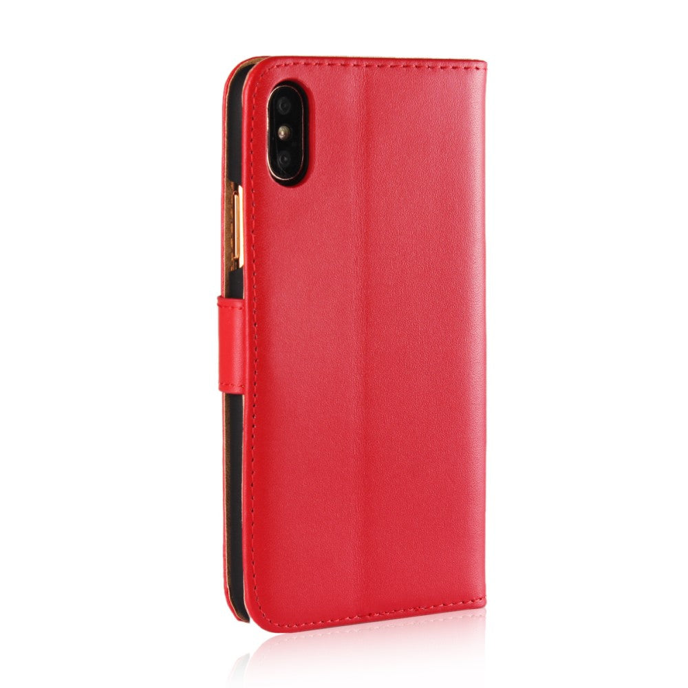 Wallet Case für Apple iPhone XS X Genuine Split Echt Leder