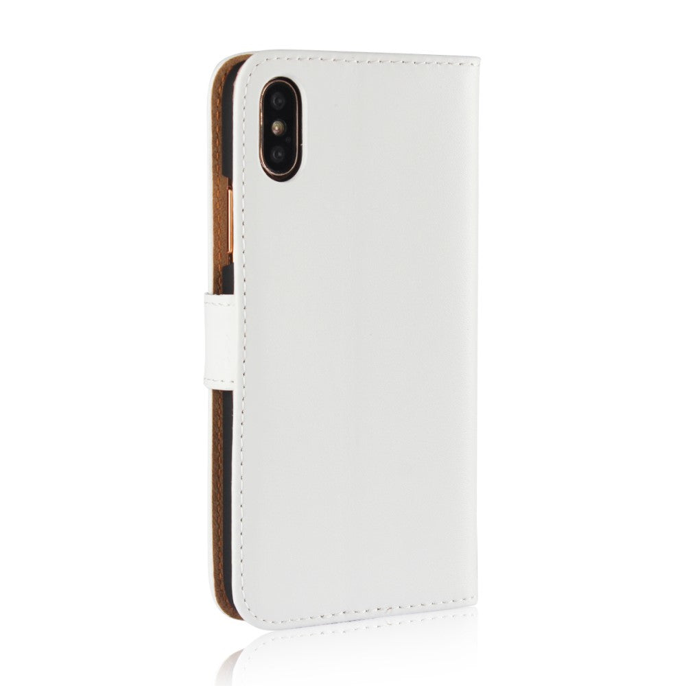 Wallet Case für Apple iPhone XS X Genuine Split Echt Leder