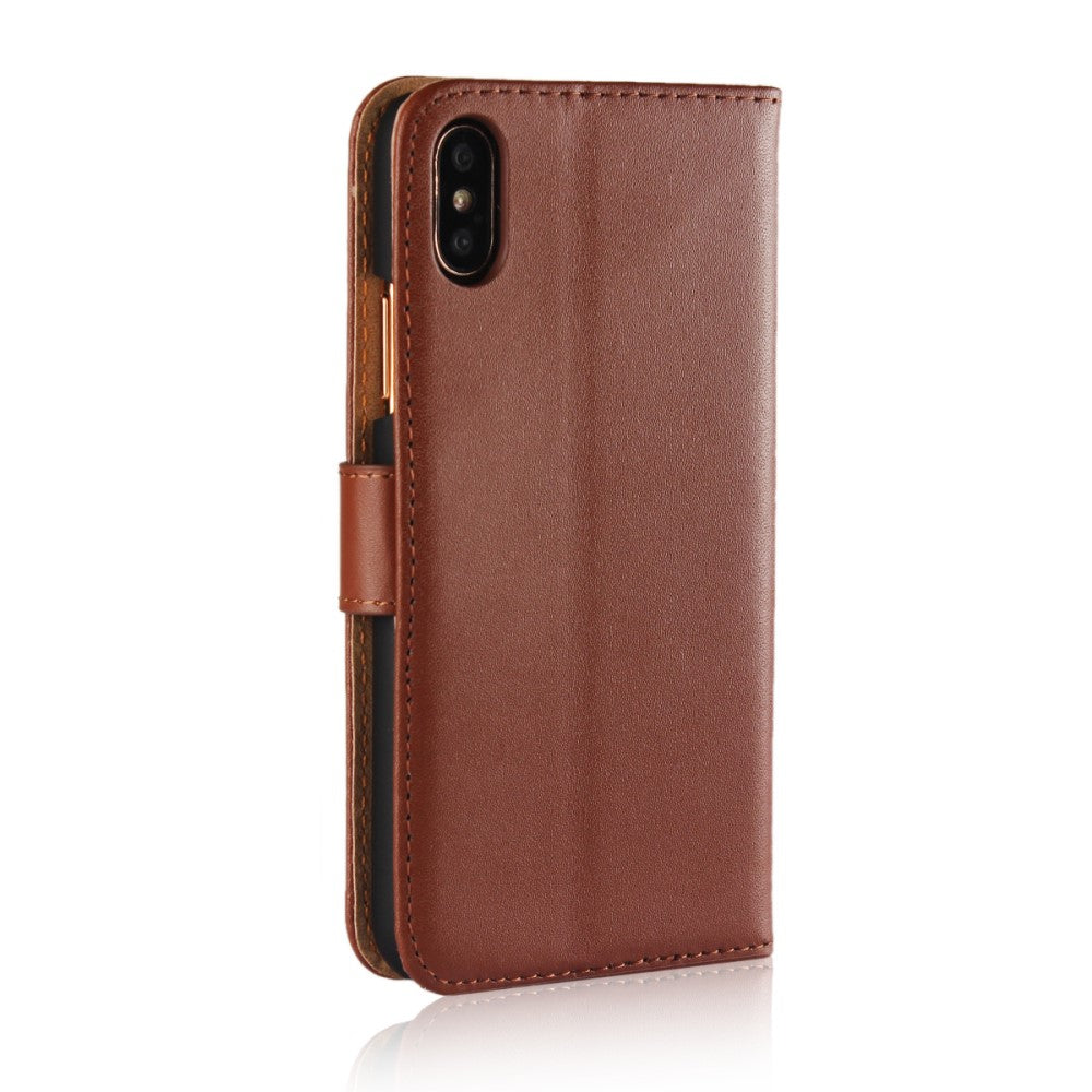 Wallet Case für Apple iPhone XS X Genuine Split Echt Leder