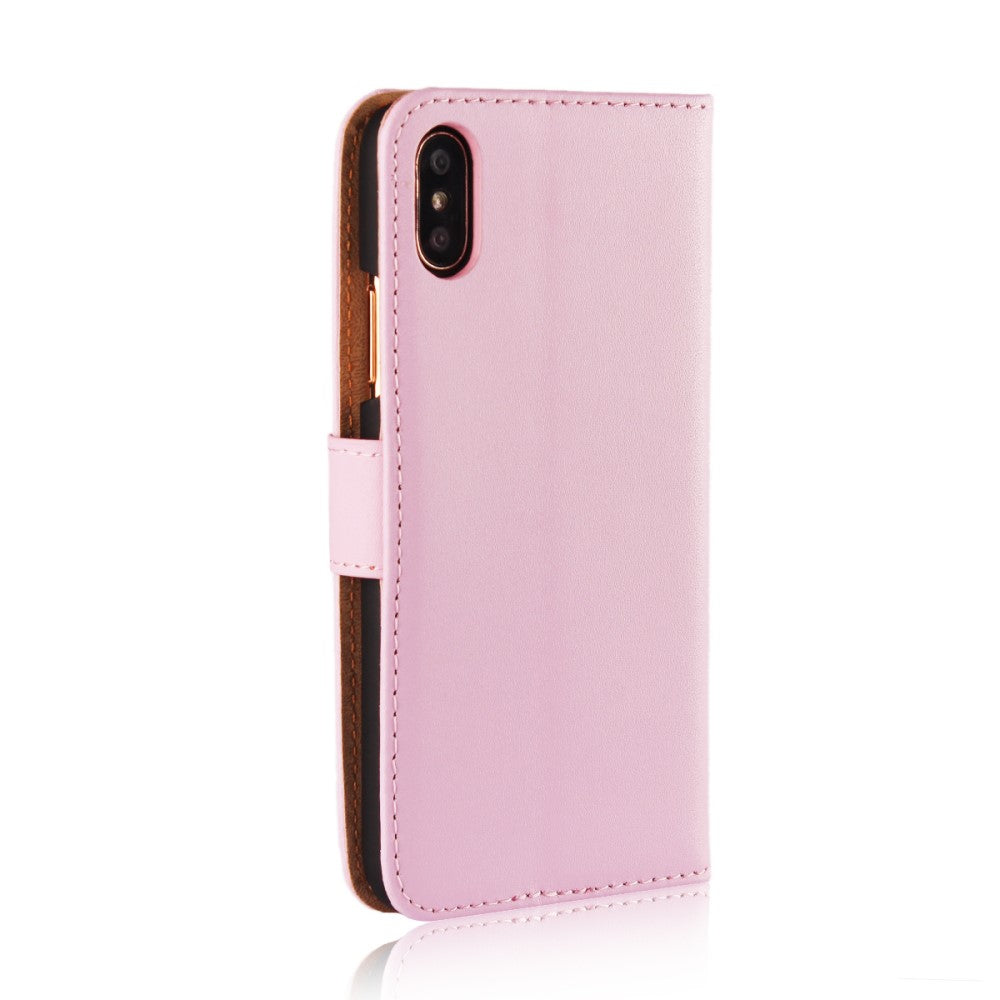 Wallet Case für Apple iPhone XS X Genuine Split Echt Leder