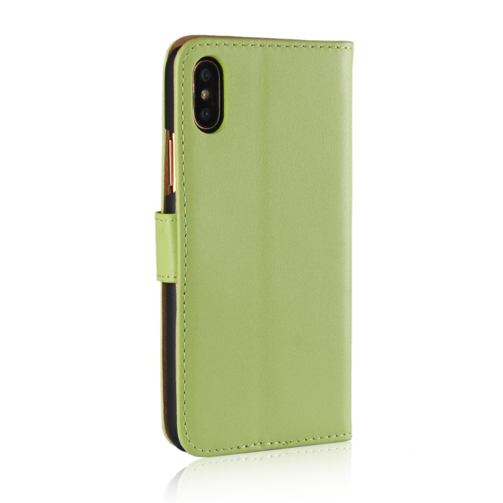 Wallet Case für Apple iPhone XS X Genuine Split Echt Leder