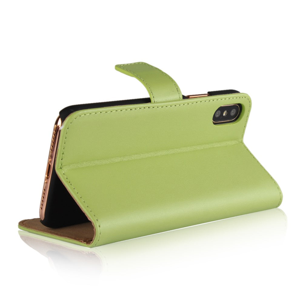 Wallet Case für Apple iPhone XS X Genuine Split Echt Leder