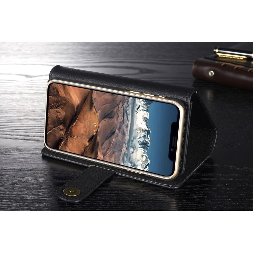 DG.MING Wallet Case für Apple iPhone XS X Echt Leder Brief Tasche 2in1 Etui Hülle