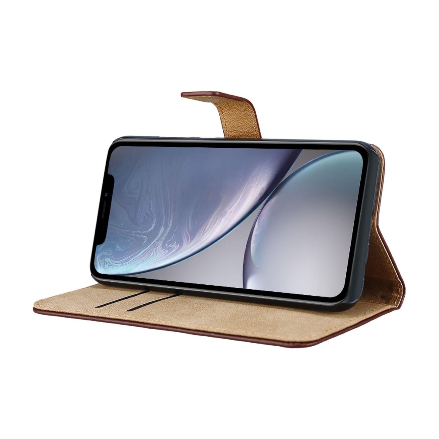 Wallet Case für Apple iPhone XR Genuine Split Echt Leder Tasche