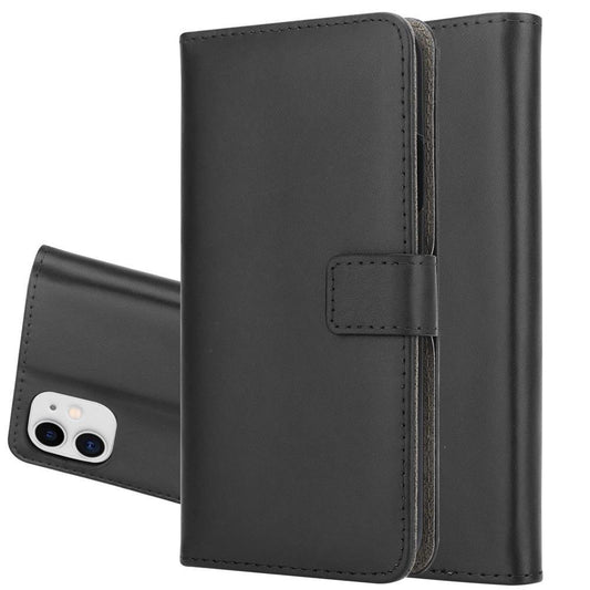 Wallet Case für Apple iPhone 11 Genuine Split Echt Leder Handy Tasche