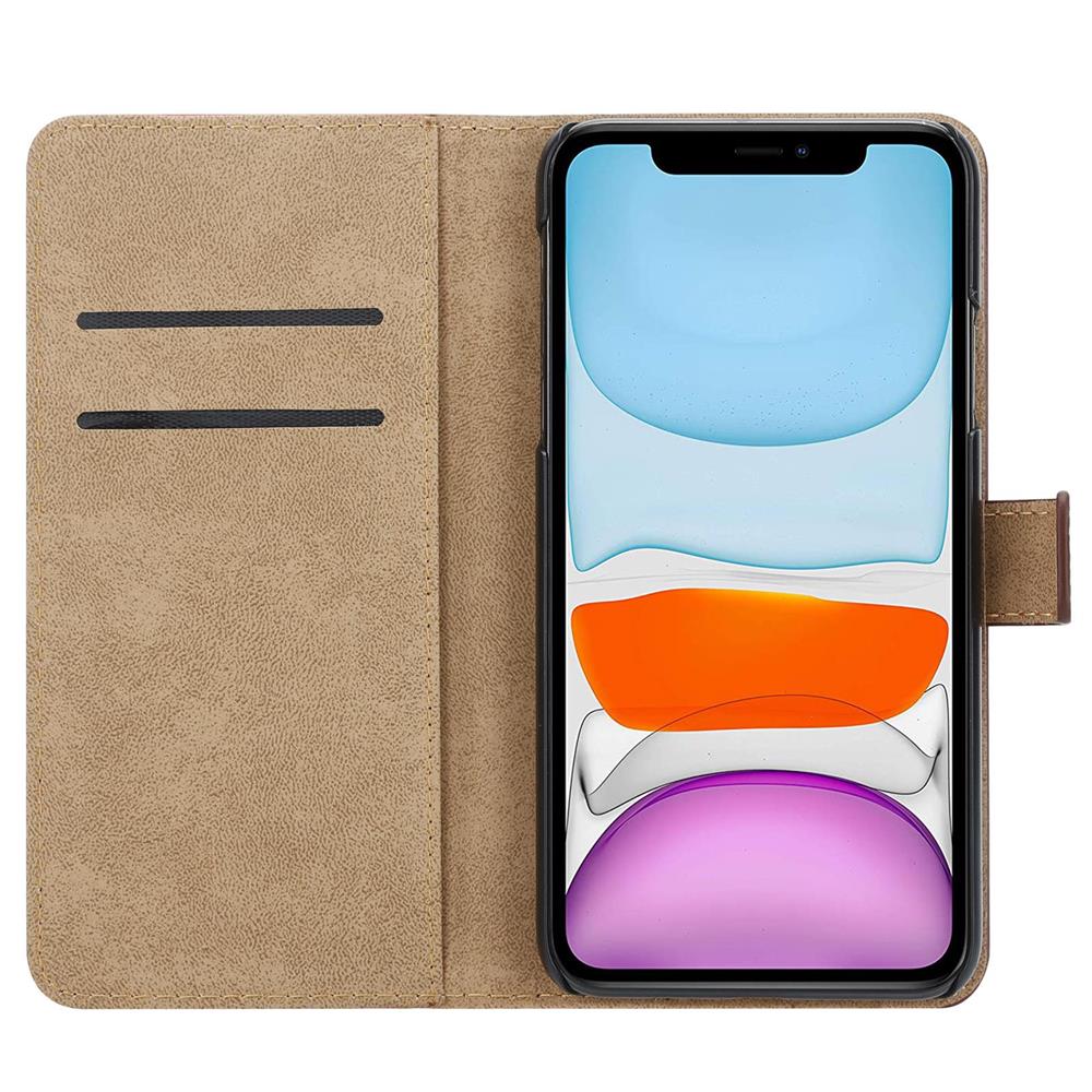Wallet Case für Apple iPhone 11 Genuine Split Echt Leder Handy Tasche