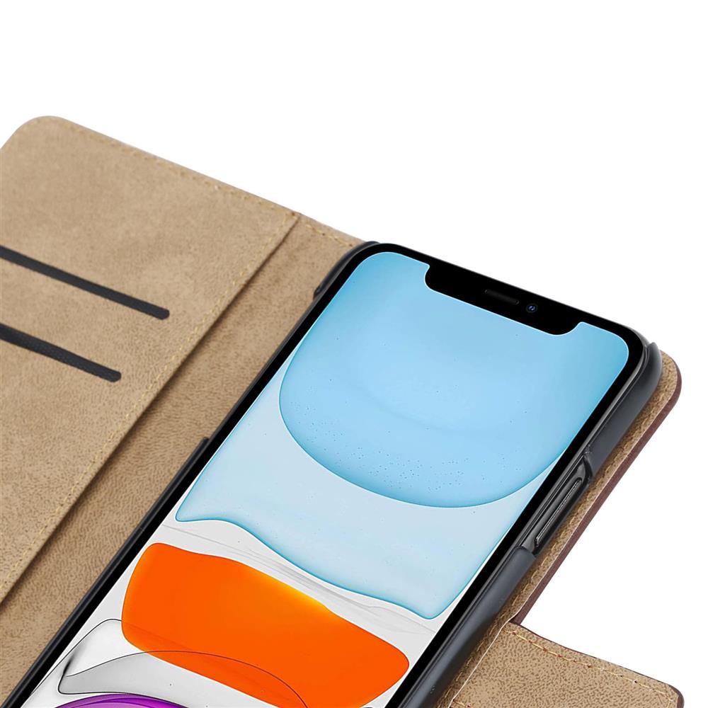 Wallet Case für Apple iPhone 11 Genuine Split Echt Leder Handy Tasche