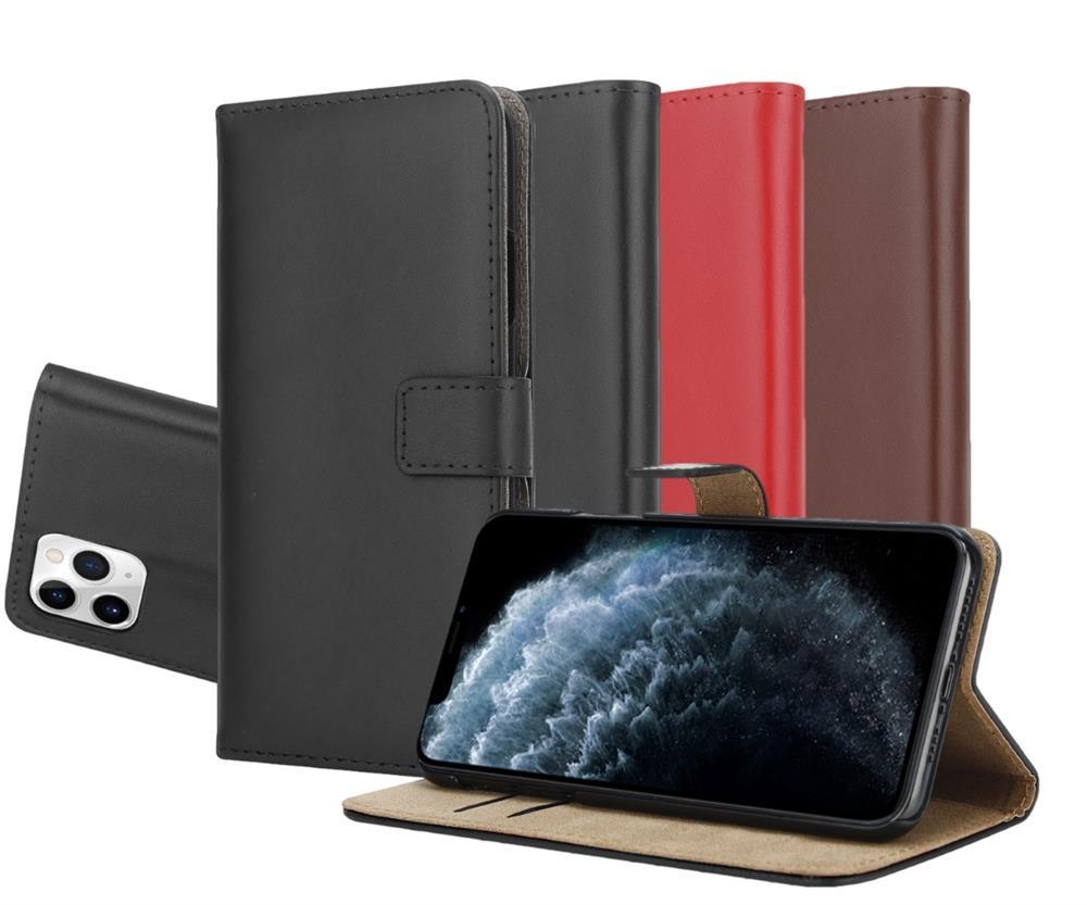Wallet Case für Apple iPhone 11 PRO MAX Genuine Split Echt Leder Handy Tasche