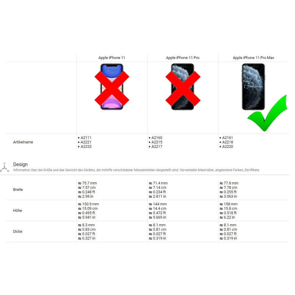 Wallet Case für Apple iPhone 11 PRO MAX Genuine Split Echt Leder Handy Tasche