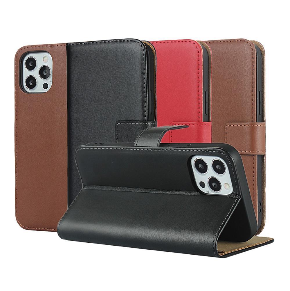 Wallet Case für Apple iPhone 12 12 PRO TPU Split Echt Leder Handy Tasche Hülle