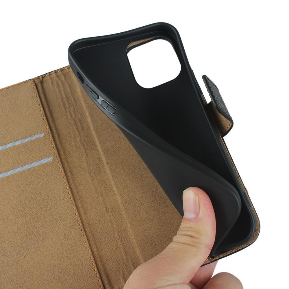 Wallet Case für Apple iPhone 12 12 PRO TPU Split Echt Leder Handy Tasche Hülle