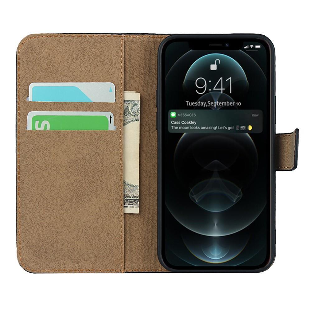 Wallet Case für Apple iPhone 12 12 PRO TPU Split Echt Leder Handy Tasche Hülle