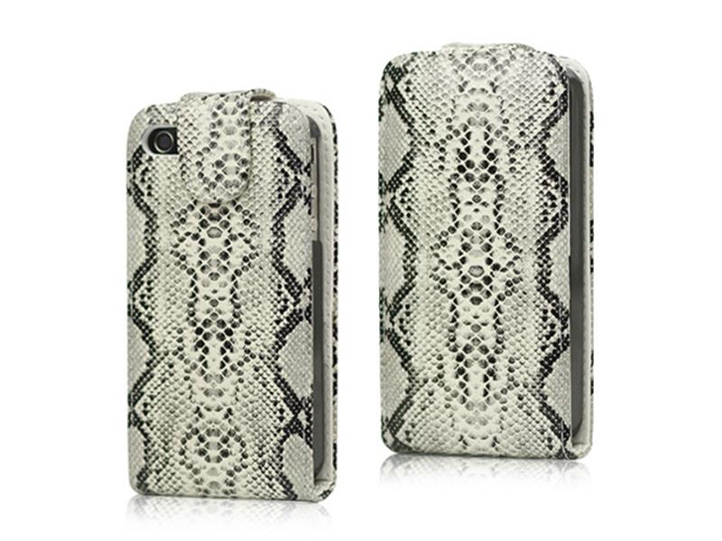 Flip Case für Apple iPhone 4 4S Snake Magnet