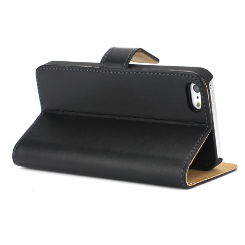 Wallet Case für Apple iPhone SE 5 5S Genuine Split Echt Leder