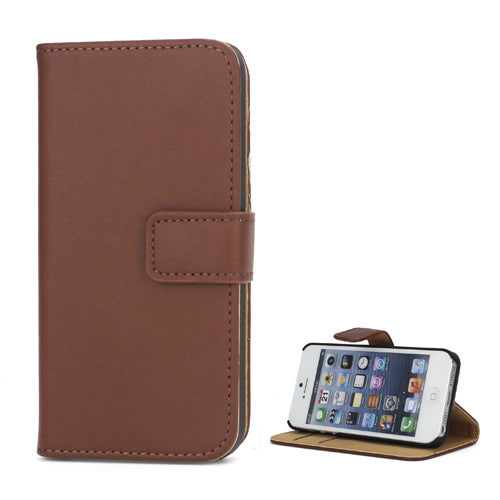 Wallet Case für Apple iPhone SE 5 5S Genuine Split Echt Leder