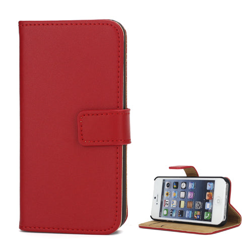 Wallet Case für Apple iPhone SE 5 5S Genuine Split Echt Leder