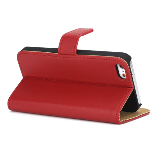 Wallet Case für Apple iPhone SE 5 5S Genuine Split Echt Leder
