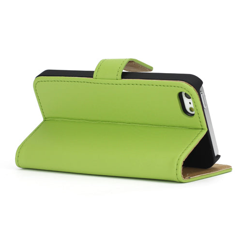 Wallet Case für Apple iPhone SE 5 5S Genuine Split Echt Leder
