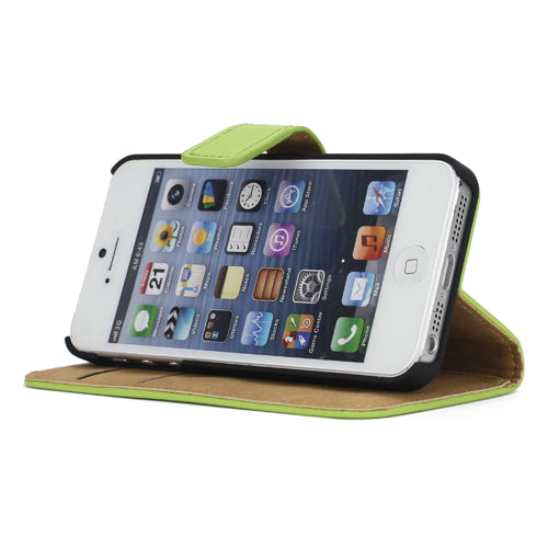 Wallet Case für Apple iPhone SE 5 5S Genuine Split Echt Leder