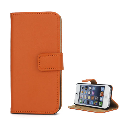 Wallet Case für Apple iPhone SE 5 5S Genuine Split Echt Leder