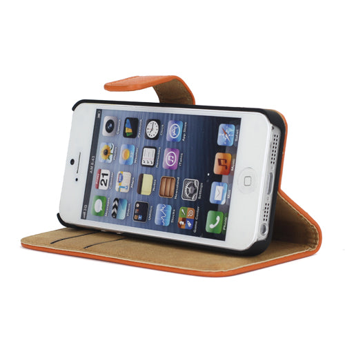 Wallet Case für Apple iPhone SE 5 5S Genuine Split Echt Leder