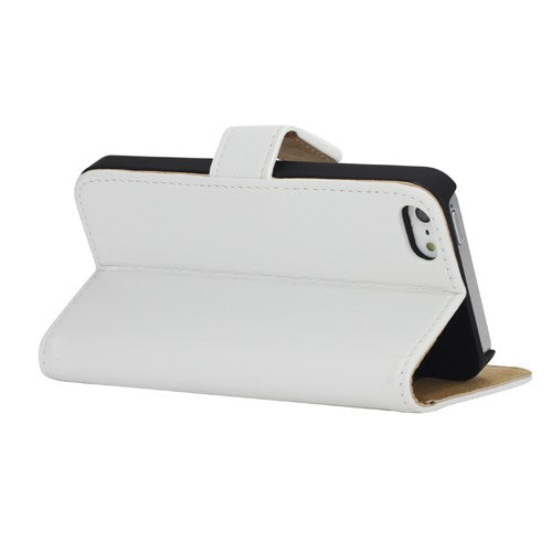 Wallet Case für Apple iPhone SE 5 5S Genuine Split Echt Leder