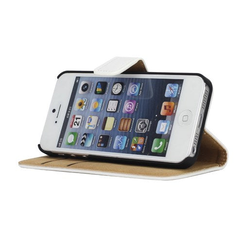 Wallet Case für Apple iPhone SE 5 5S Genuine Split Echt Leder
