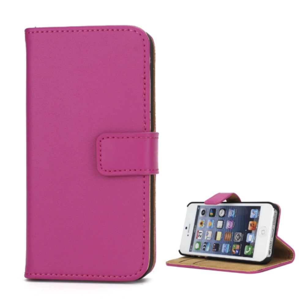Wallet Case für Apple iPhone SE 5 5S Genuine Split Echt Leder