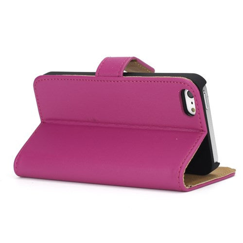 Wallet Case für Apple iPhone SE 5 5S Genuine Split Echt Leder
