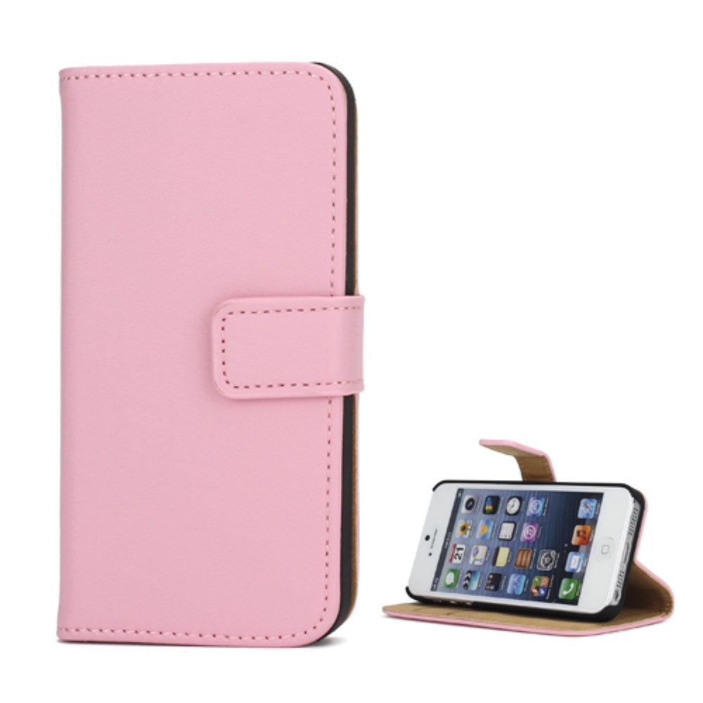 Wallet Case für Apple iPhone SE 5 5S Genuine Split Echt Leder