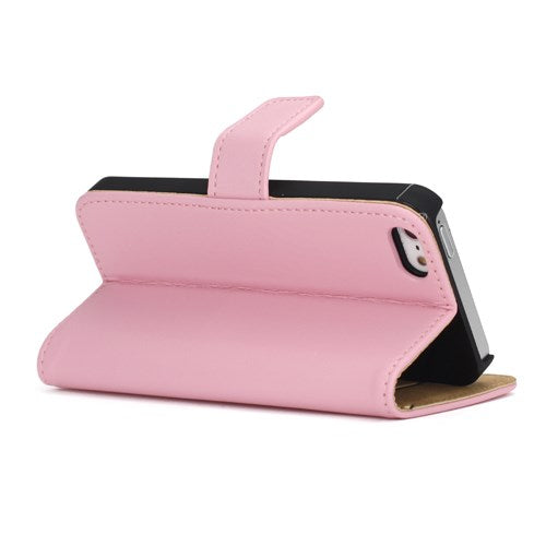 Wallet Case für Apple iPhone SE 5 5S Genuine Split Echt Leder