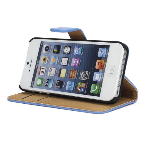 Wallet Case für Apple iPhone SE 5 5S Genuine Split Echt Leder