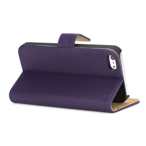 Wallet Case für Apple iPhone SE 5 5S Genuine Split Echt Leder