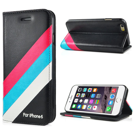 Wallet Case für Apple iPhone 6 6S Handy Tasche Drei Streifen Stripes