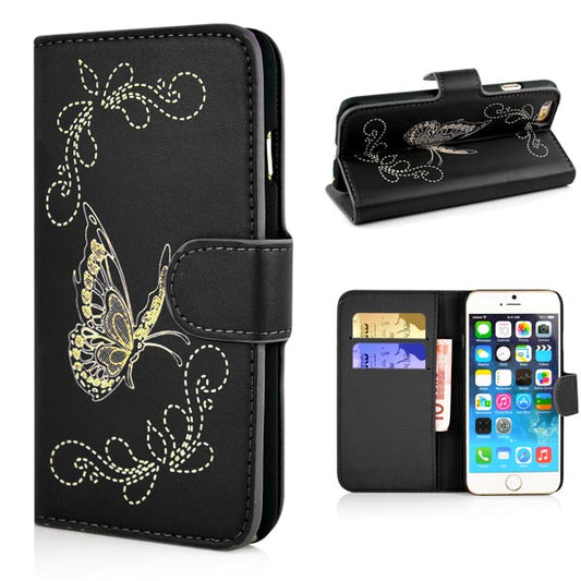 Wallet Case für Apple iPhone 6 6S Handy Tasche Butterfly Pattern