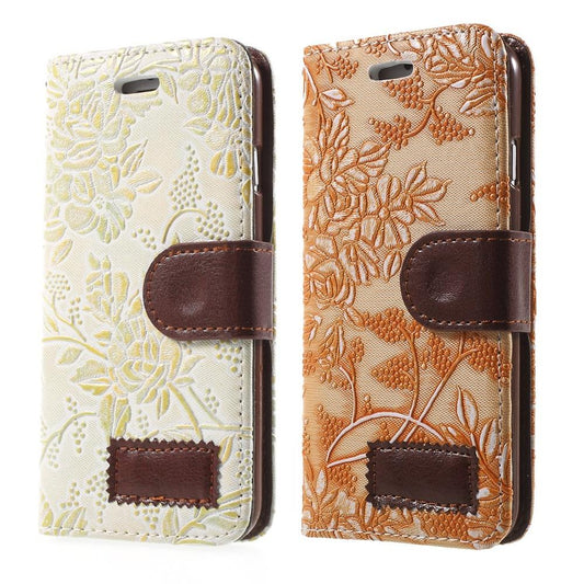 Wallet Case für Apple iPhone 6 6S Handy Tasche Elegant Flowers Blumen Muster