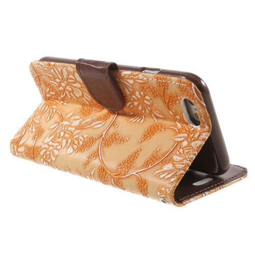 Wallet Case für Apple iPhone 6 6S Handy Tasche Elegant Flowers Blumen Muster